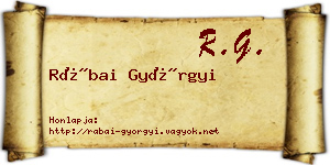Rábai Györgyi névjegykártya