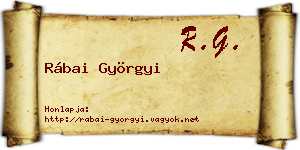 Rábai Györgyi névjegykártya